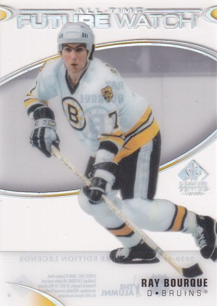 insert RC karta RAY BOURQUE 20-21 SP Signature Legends All-Time Future Watch Clear Cut číslo 426